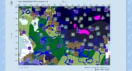 The seed's spawn area, as generated in a chunk map (Image via Chunkbase)